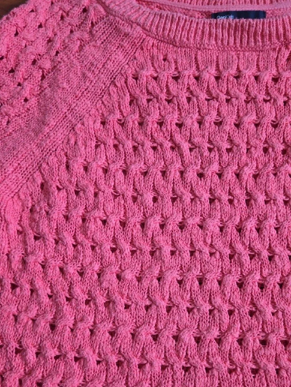 GAP Coral Pink Open-Knit Sweater Top